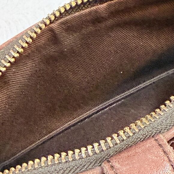 Fossil Brown Leather Wallet Snap Tab Close - Picture 10 of 14